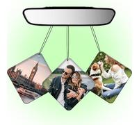 Personalized Car Air Freshener with Photos Text, Double-Sided Design, 19 Natural Fragrances Suitable for Clothing Storage, Car Interiors, Suitcases,Bathrooms,Study (1 count (Pack of 1), Diamond)