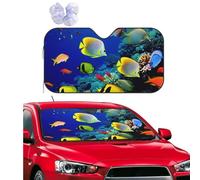 Personalized Car Windshield Sun Shade Tropical Ocean Sea Fish Window Sunshades Foldable Sun Heat Uv Rays Visor Protector to Keep Your Vehicle Cool Car Accessories for Universal SUV Truck 51x27.5 Inch
