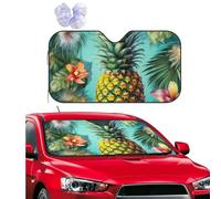 Personalized Car Windshield Sun Shade Tropical Pineapple Window Sunshades Foldable Sun Heat Uv Rays Visor Protector to Keep Your Vehicle Cool Car Accessories for Universal SUV Truck 51x27.5 Inch