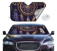 Personalized Cars Windshield Sun Shade American Dream Catcher Window Sunshades Foldable Sun Heat Uv Rays Visor Protector to Keep Your Vehicle Cool for Universal Cars SUV Truck 55x30 Inch