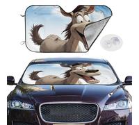 Personalized Cars Windshield Sun Shade Cartoon Donkey Window Sunshades Foldable Sun Heat Uv Rays Visor Protector to Keep Your Vehicle Cool for Universal Cars SUV Truck 51x27.5 Inch