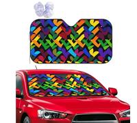 Personalized Cars Windshield Sun Shade Gay Pride Rainbow Window Sunshades Foldable Sun Heat Uv Rays Visor Protector to Keep Your Vehicle Cool for Universal Cars SUV Truck 55x29.9 Inch