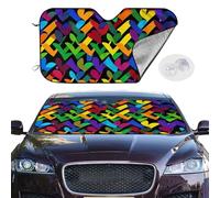 Personalized Cars Windshield Sun Shade Gay Pride Rainbow Window Sunshades Foldable Sun Heat Uv Rays Visor Protector to Keep Your Vehicle Cool for Universal Cars SUV Truck 51x27.5 Inch
