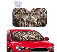 Personalized Cars Windshield Sun Shade Owl Birds Window Sunshades Foldable Sun Heat Uv Rays Visor Protector to Keep Your Vehicle Cool for Universal Cars SUV Truck 55x29.9 Inch