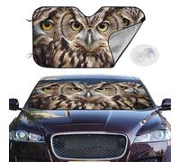 Personalized Cars Windshield Sun Shade Owl Birds Window Sunshades Foldable Sun Heat Uv Rays Visor Protector to Keep Your Vehicle Cool for Universal Cars SUV Truck 51x27.5 Inch
