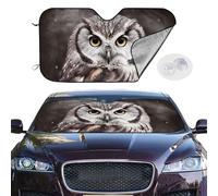 Personalized Cars Windshield Sun Shade Owl Window Sunshades Foldable Sun Heat Uv Rays Visor Protector to Keep Your Vehicle Cool for Universal Cars SUV Truck 51x27.5 Inch