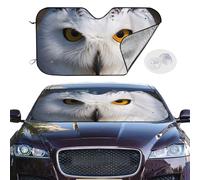 Personalized Cars Windshield Sun Shade Snowy Owl Eyes Window Sunshades Foldable Sun Heat Uv Rays Visor Protector to Keep Your Vehicle Cool for Universal Cars SUV Truck 55x30 Inch