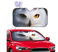 Personalized Cars Windshield Sun Shade Snowy Owl Eyes Window Sunshades Foldable Sun Heat Uv Rays Visor Protector to Keep Your Vehicle Cool for Universal Cars SUV Truck 51x27.5 Inch