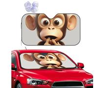 Personalized Cars Windshield Sun Shade The Silent Monkey Window Sunshades Foldable Sun Heat Uv Rays Visor Protector to Keep Your Vehicle Cool for Universal Cars SUV Truck 55x29.9 Inch