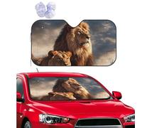 Personalized Cars Windshield Sun Shade Two Lions Window Sunshades Foldable Sun Heat Uv Rays Visor Protector to Keep Your Vehicle Cool for Universal Cars SUV Truck 51x27.5 Inch