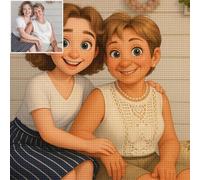 Personalized Cartoon Diamond Painting Kits, Custom 5D Diamond Art with Your Photo, DIY Home Decoration Craft Kits for Adults(9.8x9.8inch/25x25cm)