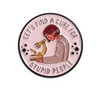 Personalized Cartoon Microscope Brooch - "How to Cure Those Idiots" Accessory Badge