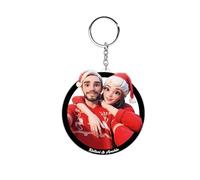 Personalized Cartoon Style 3D Photo Keychain Custom Name Caricature Picture Frame Keychain Gifts for Men Women Family, Round, Medium