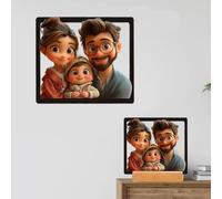Personalized Cartoon Style - Custom Cartoon Animation Portrait, Personalized 3D Cartoon Style Photo for Valentine's Day Birthday Wedding Anniversary Caricature Picture Frame Gifts