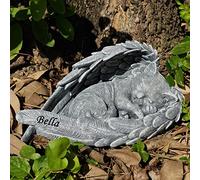 Personalized Cat Angel Grave Markers Memorial Statues, Engraved with Name Cat Sleeping Statue Cemetery Decorations Outdoor Cat Loss Gifts, Cat Memorial Gifts to Honor and Remember Cat