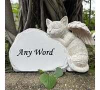 Personalized Cat Angel Memorial Garden Statue- Engraved Pet Cat Memorial Stone - Cat Grave Marker -Customizable Cat Memorial Gift with Any Word.