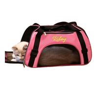 Personalized Cat Carriers With Name, Soft-Sided Custom Pet Travel Carrier for Cats, Embroidered Text Comfort Portable Foldable Pet Bag Foldable Pet Bag, 3 Sizes