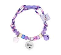 Personalized Cat Collar Custom Engraved Name & Phone Number on Double Side Beaded Breakaway Safety Small Dogs Pet Collar Adjustable 8-12 inch Fashion Gift for Cat Lovers Small Cats & Kittens