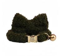 Personalized Cat Collar Engraved with Name and Phone Number Plush Loop Material Metal Bucket Adjustable Soft Lightweight Kitten Collar for Cats Small Dogs