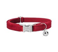Personalized Cat Kitten Collars with Bow Bell,Custom Engraved Kitty Collars for Girls Boys Cats Soft Velvet Pattern-Red