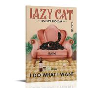 Personalized Cat Lover Poster Canvas Print Art Funky Cute Wall Art Pictures Home Decor For Bedroom Apartment Dorm Room Canvas Wall Art Decorative Bedroom Modern Home Print Picture Artworkss Frame-styl
