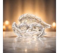 Personalized cat Memorial Gift, Transparent Resin Angel Wing cat Sculpture, can be Customized with Engraving and Date, as a Condolence Gift for a deceased pet, Indoor pet Memorial Statue.