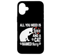 Personalized Cat Name Harry Cute Kitten Pet Lover Case for iPhone 16 Plus
