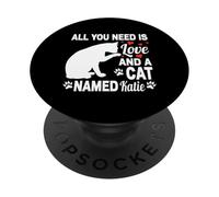 Personalized Cat Name Katie Cute Kitten Pet Lover PopSockets Adhesive PopGrip