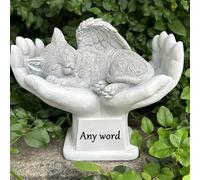 Personalized Cat Pet Memorial Garden Stone ,Angel Memorial Cat Statue Engrave with Any Word,Cat Grave Marker Headstone Tombstone,Sympathy Cat Lost Gift