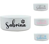 Personalized Ceramic Pet Bowl, Custom Dog Pet Name Dish with Paw Design, Perfect Pet Feeding Bowl Gift for Birthdays or Chrismas (Small)