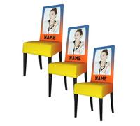 ＨＡＯＡＮＧＺＨＥ Personalized Chair Covers, Add your photo, Stretch Kitchen Dinner Chair Seat Covers Washable Chair Slip Covers, Chair Seat Protector Cover, for Home Party Hotel Wedding Ceremony