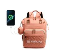 Personalized Changing Bag, Embroidered Baby Changing Bags with Custom Text, Water Resistant Baby Bag, Nappy Changing Backpacks with 17 Pockets, 20L Large Diaper Bag for Mom and Dad (Pink)