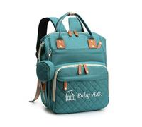 Personalized Changing Bag, Embroidered Baby Changing Bags with Custom Text, Water Resistant Baby Bag, Nappy Changing Backpacks with 17 Pockets, 20L Large Diaper Bag for Mom and Dad (Green)