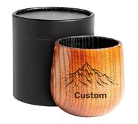 Personalized Charred Wooden Whiskey Glass,Bourbon Drinking Glass Ideas Gifts for Men Husband,Handcrafted Wood Old Fashioned Glass,Charred Wooden Old Fashioned Glass Whiskey Tumbler