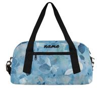 Personalized Cheerleader Dance Duffel Bag for Girl, Custom Gym Sport Weekender Travel Bag Sequin Bling Glitter, Green Leaves, 18.5"L x 9.4"W x 7.8"H