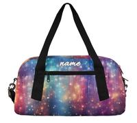 Personalized Cheerleader Dance Duffel Bag for Girl, Custom Gym Sport Weekender Travel Bag Sequin Bling Glitter, Sequins Liquid, 18.5"L x 9.4"W x 7.8"H