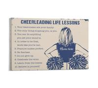 Personalized Cheerleading Life Lessons Wall Art, Custom Name Home Inspirational Decor For Girl, Daughter, Kid From Mom, Dad 16x24inch(40x60cm)