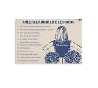 Personalized Cheerleading Life Lessons Wall Art, Custom Name Home Inspirational Decor For Girl, Daughter, Kid From Mom, Dad 24x36inch(60x90cm)