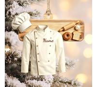 Personalized Chef Uniform Ornaments for Christmas tree, Custom Name Kitchen Utensil Christmas Ornament 2026 Decorative Hanging Ornaments Gift for Chefs, Bakers, and Cooking Lovers Women Men
