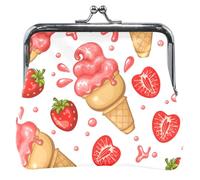 Personalized Chic Womens Leather Cute Buckle Kiss Lock Coin Purse Girls Chic Ice Cream White, Classic, Chic Ice Cream White, Classic, Chic Ice Cream White, Classic