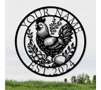 Personalized Chicken Coop Metal Sign,Custom Chicken Farm Metal Wall Art,Personalized Chicken MetalSign, Metal Chicken Farmhouse Sign,Hen House Sign, Funny Chicken Farm Decor (Style A)