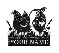 Personalized Chicken Coop Metal Sign, Custom Name Farm Wall Art, Hen House Decor, Rustic Eggs Farm Plaque, Country Kitchen Accent, Poultry Lover Gift, Barnyard Welcome Sign (Style-1)