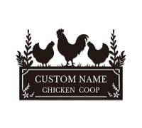 Personalized Chicken Coop Sign, Custom Metal Farmhouse Decor, Rustic Hen House Nameplate, Outdoor Poultry Wall Art, Country Farm Hanging (Style-1)