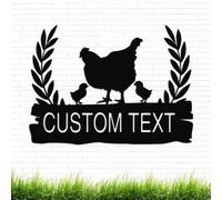 Personalized Chicken Coop Signs, Custom Funny Chicken Sign Wall Decor, Metal Fluffy Butt Hut Chicken Sign, Farmer Decor for Outside, Chicken House Decor Gifts For Chicken Lovers