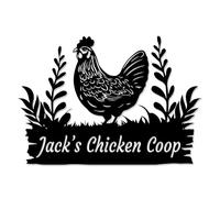 Personalized Chicken Coop Signs Custom Hen House Metal Wall Decor Customized Name Signs Chicken Coop Decor Funny Chicken Outdoor Signs
