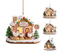 Personalized Chicken Farm Christmas Ornament Custom Name Acrylic Chicken House Christmas Ornament Xmas Tree Decoration Gifts for Farmers Farmhouse Men Women