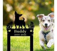 Personalized Chihuahua Dog Memorial Grave Marker Stake,Custom Dogs Name Sign Metal Headstone,Customized Remembrance Gift for Pet Owner Dog Lovers,Pets Burial Plaque for Outdoor Yard Tombstone Cemetery