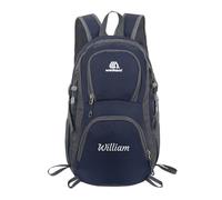 Personalized Children Backpack with Embroidered Name, 20L Lightweight Waterproof Foldable Backpack, Small Hiking Rucksack for Boys Girls, Kids School Bags for School, Camping, Hiking 40x25 (Dark Blue)