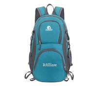 Personalized Children Backpack with Embroidered Name, 20L Lightweight Waterproof Foldable Backpack, Small Hiking Rucksack for Boys Girls, Kids School Bags for School, Camping, Hiking 40x25 (Lake Blue)