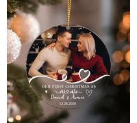 Personalized Christmas Bauble for Newlyweds First Christmas as Mr and Mrs Wedding Gift for 2025 Customizable Any Photo Name Date Christmas Ornament Xmas Decorations Gift for Wife Husband